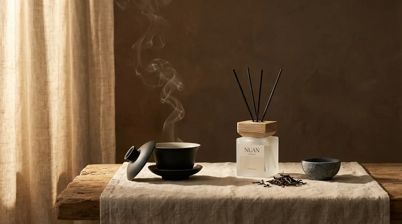 Tea being poured from ceramic teapot
